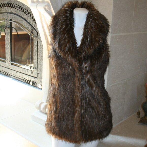 Noriko Jackets & Blazers - Noriko Brown Fox Faux Fur/ Vest  Size Small